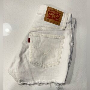 Levi's White 501 Jean Shorts
